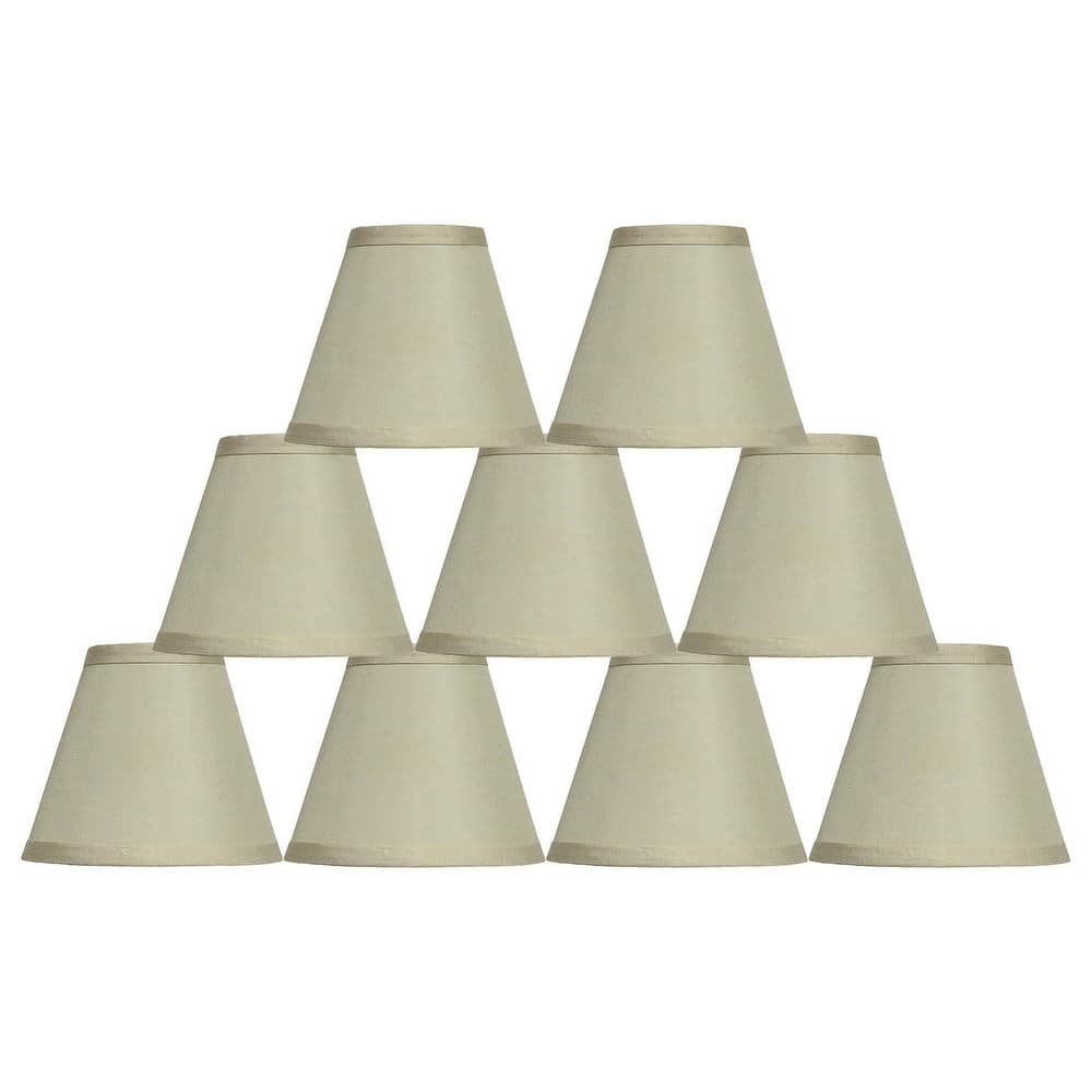 Satin Chandelier Mini Lamp Shade 6-inch, Hardback, Clip On, Beige