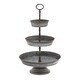 preview thumbnail 2 of 19, Grey Metal 3 Tier Vintage Country Farmhouse Round Server Display Tray - 13 x 13 x 22