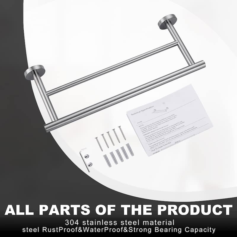 WOWOW Wall Mounted Stainless Steel Double Towel Bar