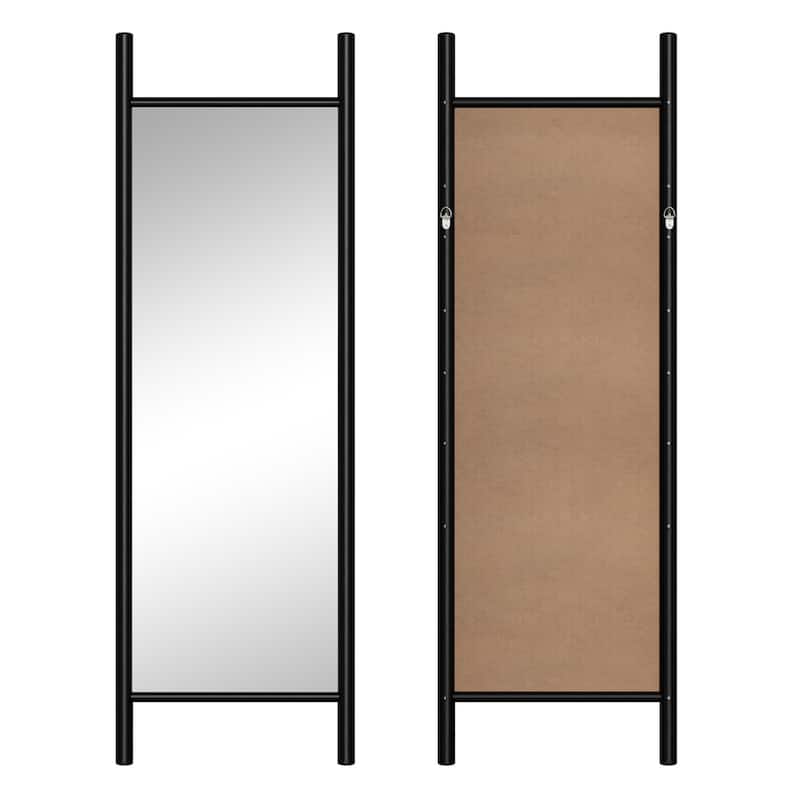 Wooden Frame Ladder-Style Wall Mirror - 64*21