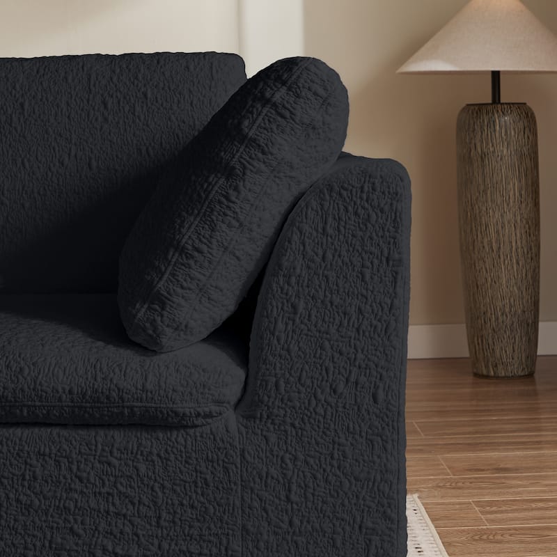 110" Cloud Sectional Couches for Living Room, Convertible L-Shape Couch with Ottoman, 3 Seater Modular Sectional Sofa