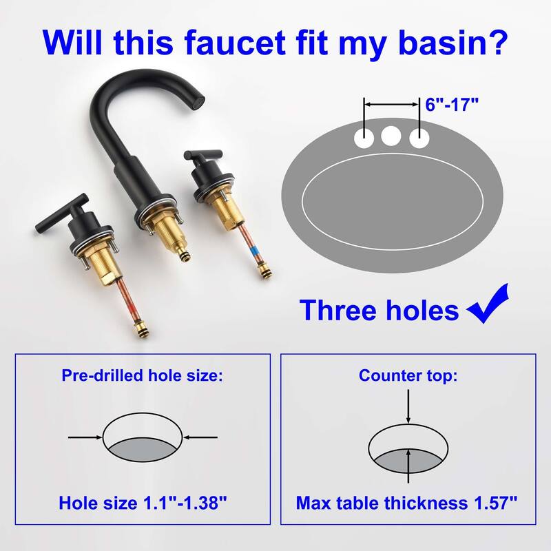 8 Inch Widespread Bathroom Sink Faucet 3 Holes Bathroom Faucet Double Handle Modern Basin Vanity Faucets Deck Mounted