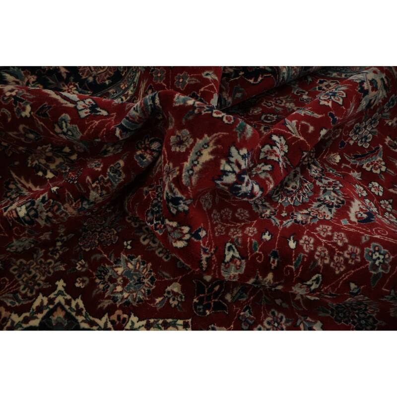Hand Knotted Oriental 100% Wool Carpet Traditional Floral Red Tabriz Area Rug - 8' 8'' X 5' 9''