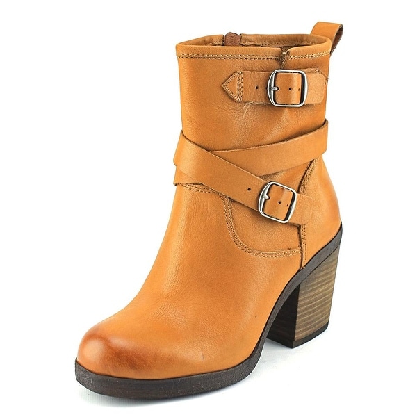 Lucky Brand Orenzo Women Round Toe Leather Tan Ankle Boot