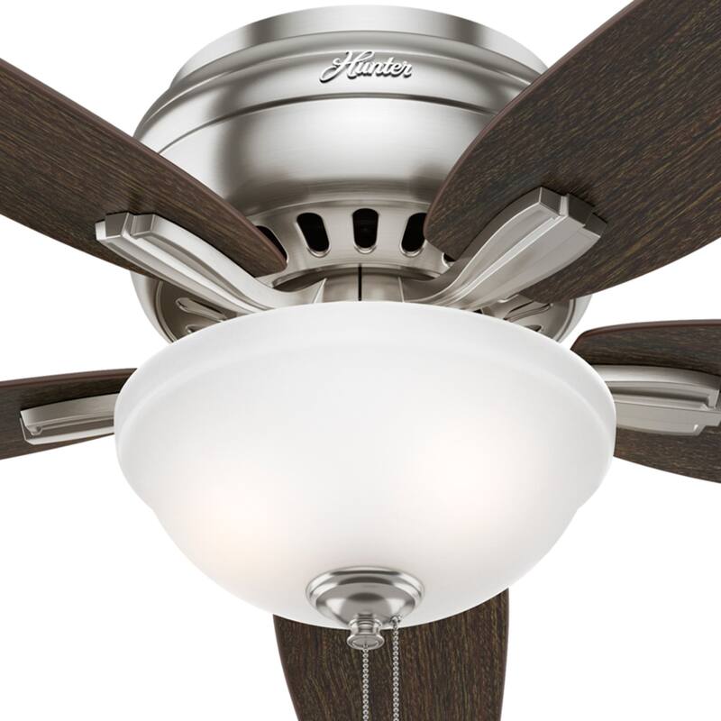 Hunter 52" Newsome Flush Mount Ceiling Fan with LED Bowl Light Kit and Pull Chain
