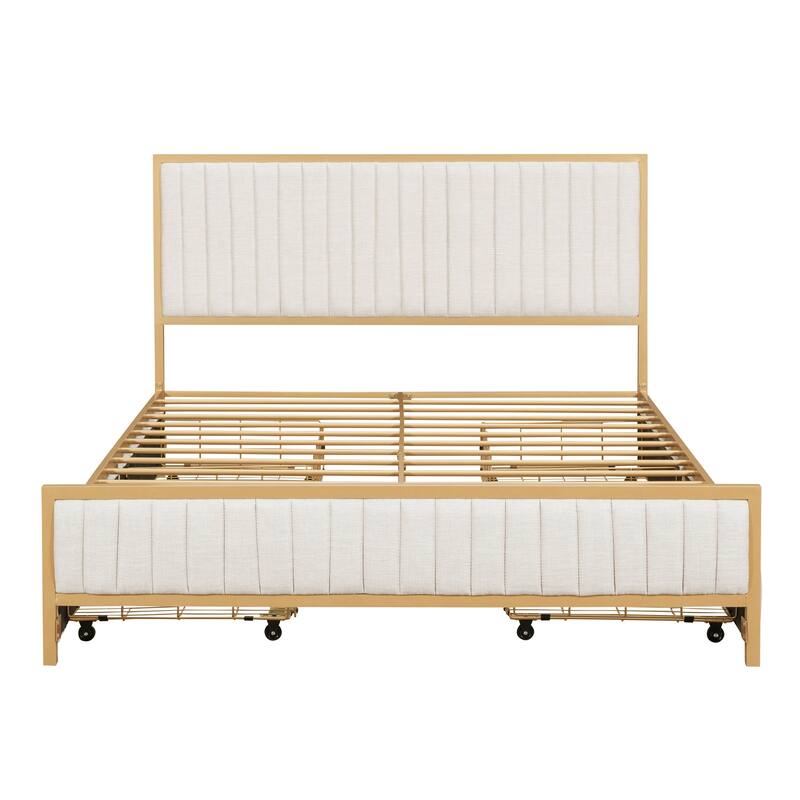 Superior Quality Metal Platform Bed Frame with 4 Drawers Storage Bed
