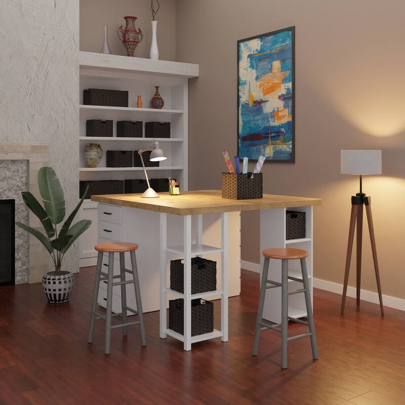2-Pc Bar Stool Set - 12.99 x 12.99 x 24.41 inches