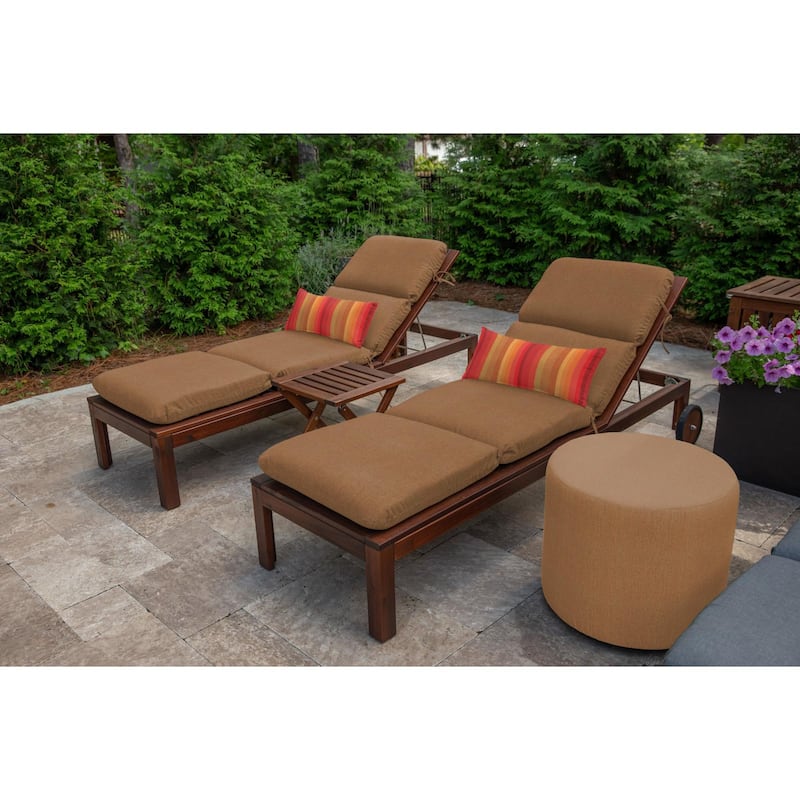 Sunbrella Stripe Fabric 1-Piece Indoor/Outdoor Lumbar Pillow, 22"W x 9"L, Maxim Classic - 22"W x 9"L