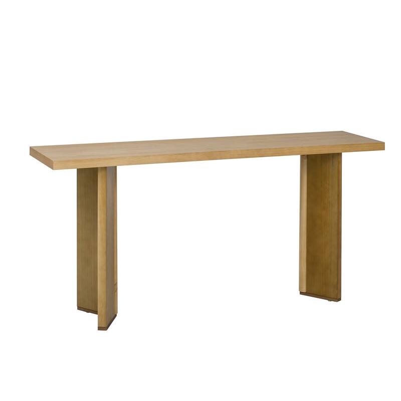 Stylish Console Table with Pine Veneer and Geometric Legs