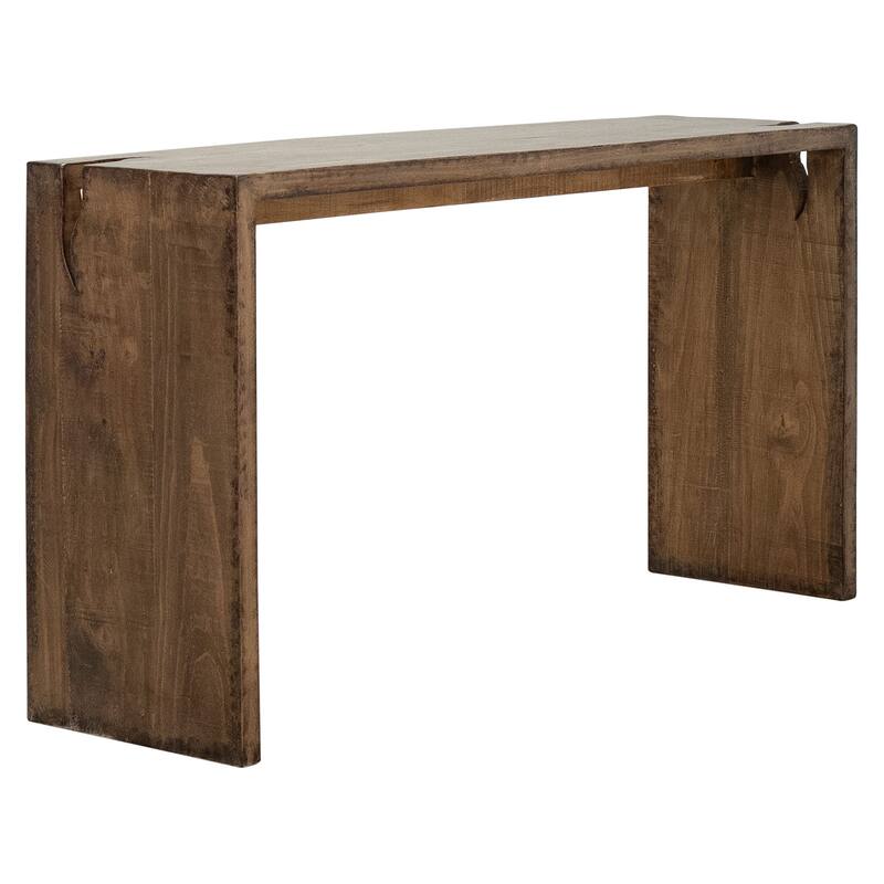 Evie Reclaimed Pine Waterfall Console Table, Espresso