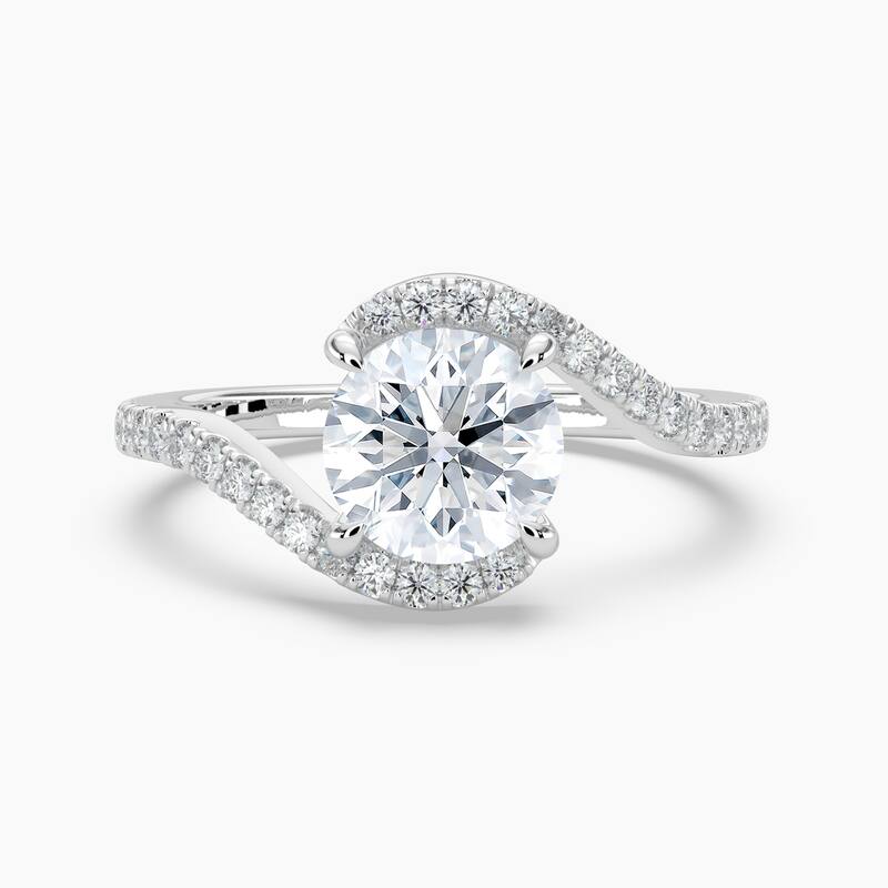 Auriya 14k Gold Round Lab Grown Diamond Bypass Engagement Ring 1.00 to 5.00 ct. tw. (F-G, VS) - 5.00 carats - White - 5.5