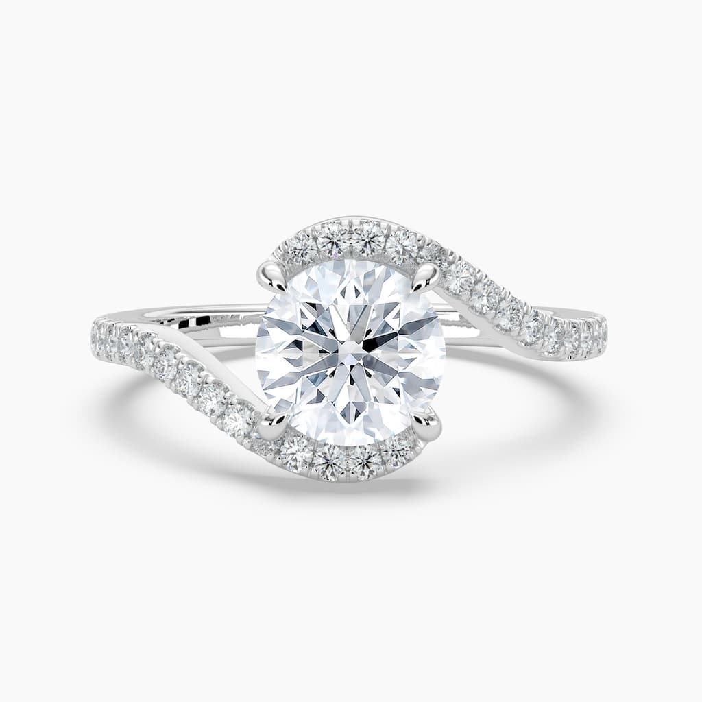 Auriya 14k Gold Round Lab Grown Diamond Bypass Engagement Ring 1.00 to 5.00 ct. tw. (F-G, VS)