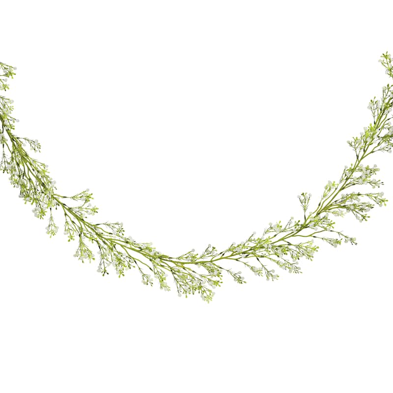 6.5ft Artificial Baby's Breath Gypsophila Leaf Vine Hanging Plant Greenery Foliage Garland - 78" L x 4" W x 4" DP