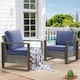 Option Grey Wicker Blue Cushion