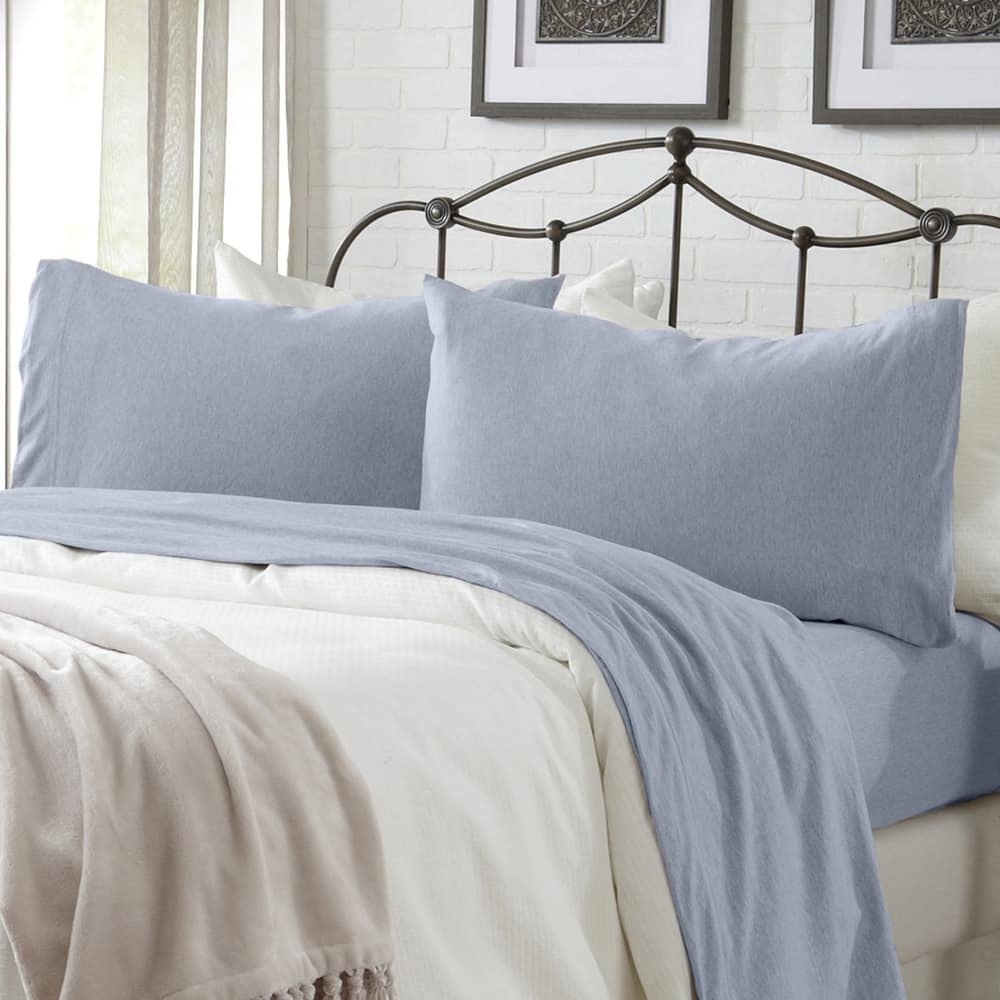 Linery & Co. Heathered Melange Cotton Jersey Knit Sheet Set