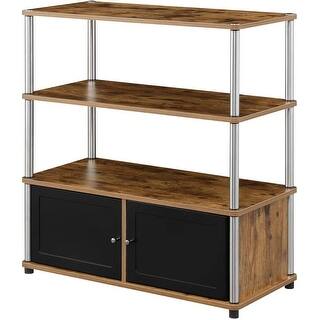 Highboy TV Stand with Storage Cabinets and Shelves for TVs up to 40 ...