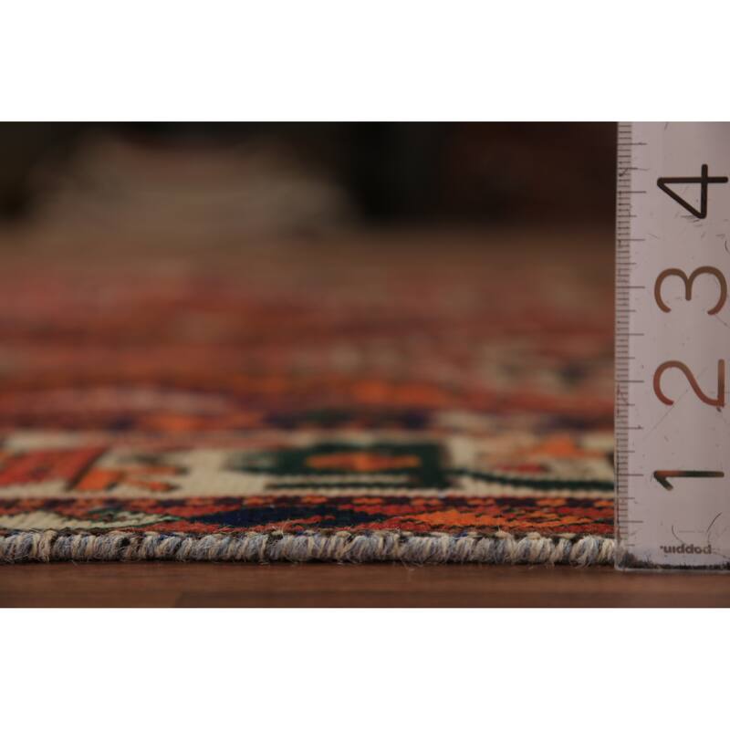 All-Over Geometric Bakhtiari Persian Area Rug Handmade Wool Carpet - 5'0"x 10'9"
