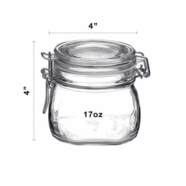 dimension image slide 1 of 4, Bormioli Rocco Fido Jar with Airtight Rubber Gasket