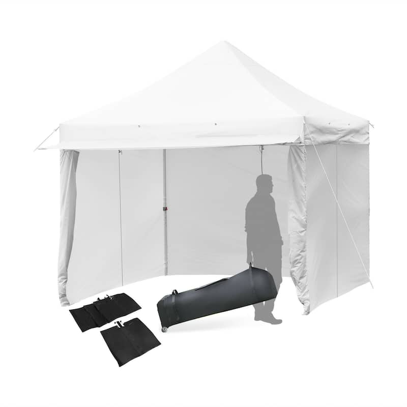 Pop up Gazebo with 4 Height and Adjust Folding Awning - 10' x 10' (L x W x H)