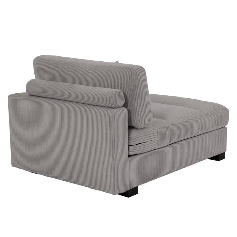 Modern Corduroy L-Shaped Sofa Chaise Lounge Couch