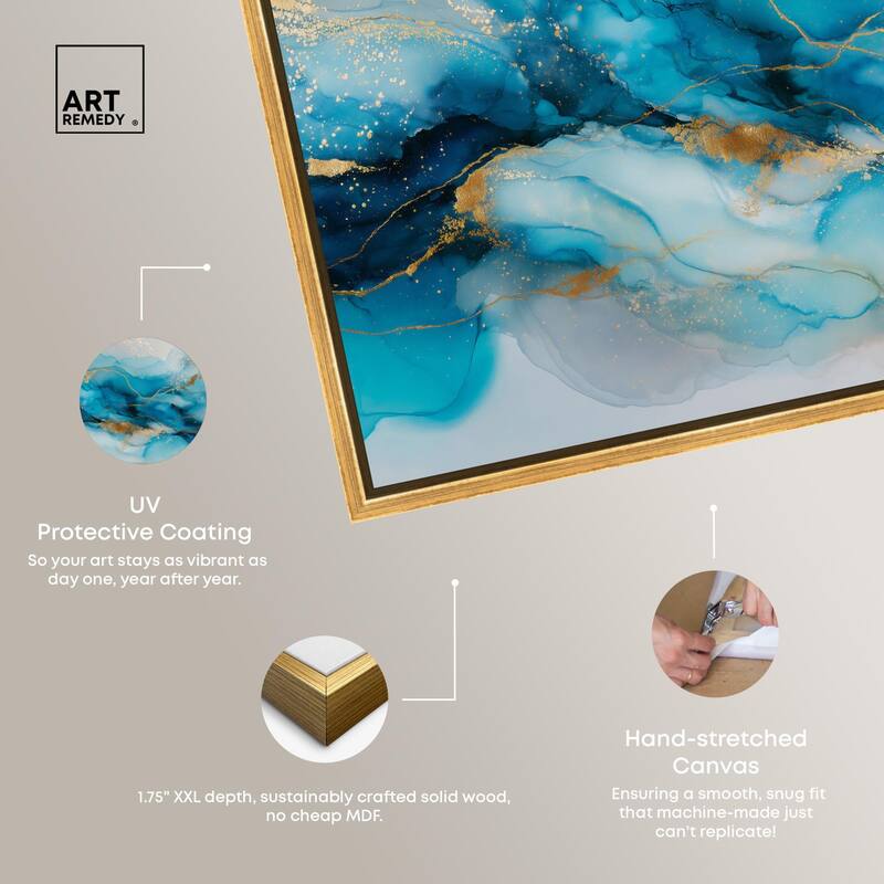 Ethereal Blue and Gold Canvas by Art Remedy