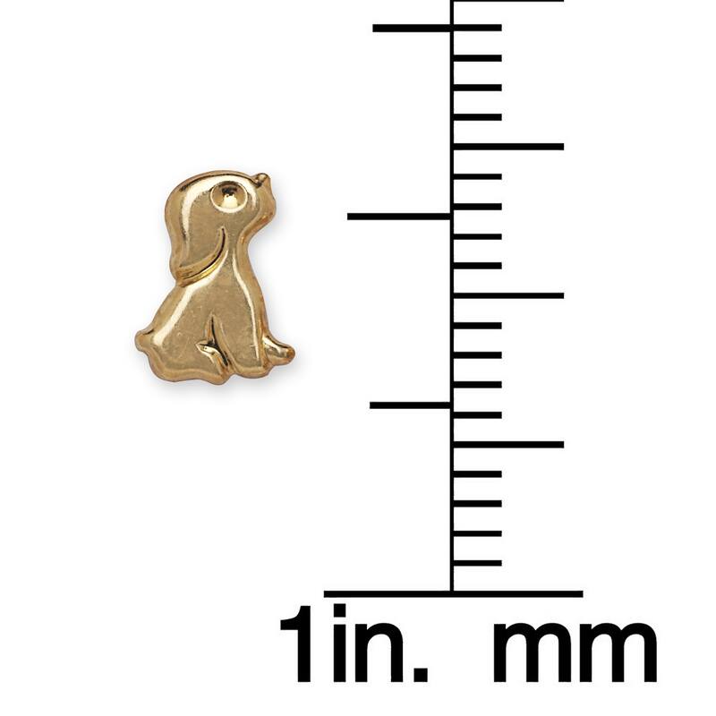 Curata Solid 14K Yellow Gold Animal Stud Earrings - Puppy Dolphin Turtle Owl Earrings for Girls