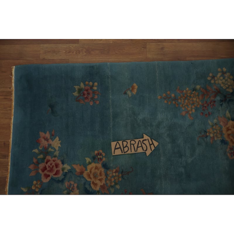 Hand Knotted Oriental 100% Wool Carpet Traditional Floral Green Art Deco Area Rug - 4' 11'' X 3' 1''