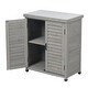 preview thumbnail 7 of 28, GDFStudio - Outdoor Wooden Potting Bench with Metal Tabletop Workstation and Storage Cabinet