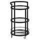 preview thumbnail 1 of 5, Hause 21" Wide Round Bar Cart - 21" Wide Blackened Bronze