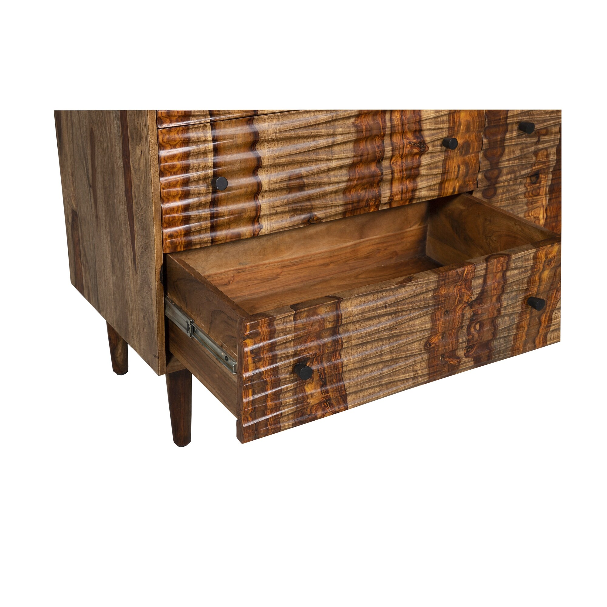 porter mid century modern dresser Porter Designs Waves Mid-Century Modern Solid Sheesham Wood Dresser, Brown  - Bed Bath & Beyond