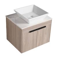 24 Inch Modern Design Floating Bathroom Vanity With Ceramic Basin Set ...