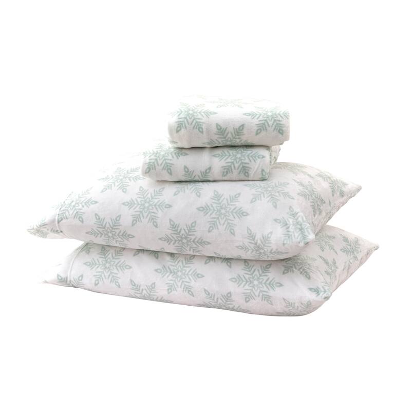 Great Bay Home Extra Soft Cozy Velvet Plush Printed Bed Sheet Set