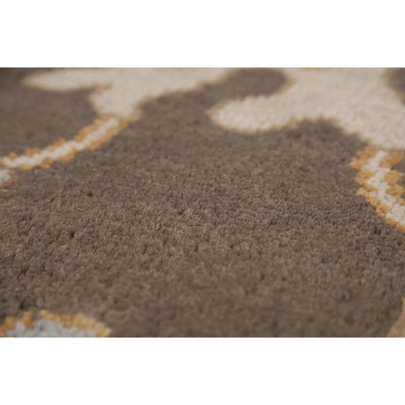 Brown Oushak Oriental Area Rug Handmade Wool Carpet - 8'9"x 11'9"