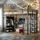 preview thumbnail 2 of 9, Metal Multi-functional Full Size Loft Bed with Desk,Shelves,Wardrobe,Kids and Baby