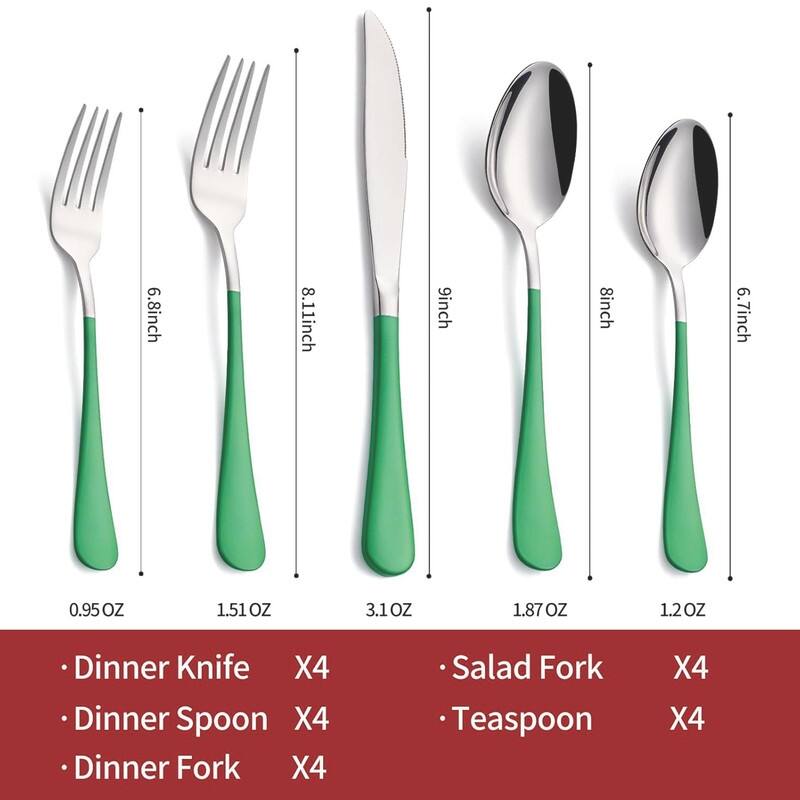 20 Piece 18/0 Stainless Steel Flatware Cutlery Set Service for 4,Mirror Finish