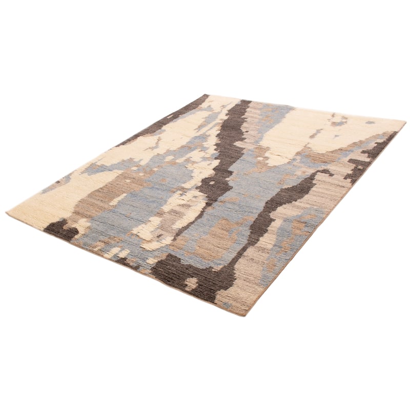ECARPETGALLERY Hand-knotted Tangier Cream Wool Rug - 7'11 x 9'11