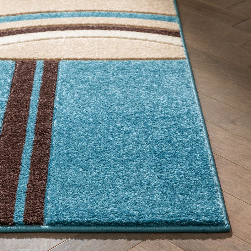 Well Woven Modern Geometric Arcs Shapes Runner Rug - 2' x 7'