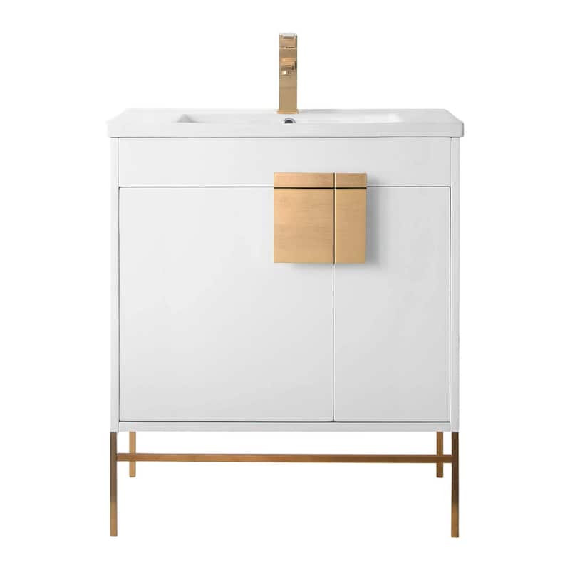 Modern Bathroom Vanity Set, Vireous China Sink Top 30"