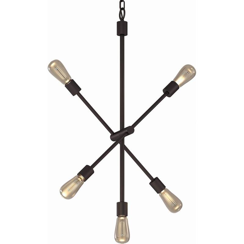 Volume Lighting Lis 5 Light 22" Wide Abstract Chandelier - Antique Bronze
