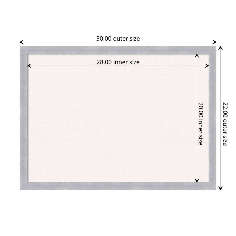 Grace Narrow Framed White Corkboard Bulletin Board
