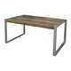 preview thumbnail 1 of 3, Handmade Reclaimed Wood Dining Table with Silver Metal Legs