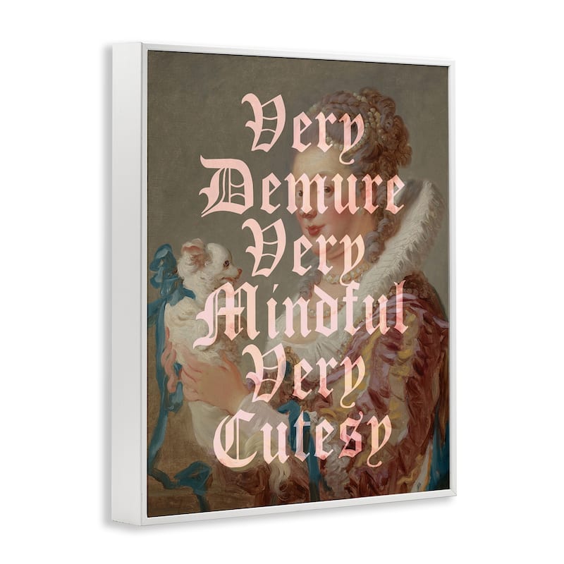 Stupell Vintage Demure & Mindful Framed Giclee Art Design By Lil' Rue