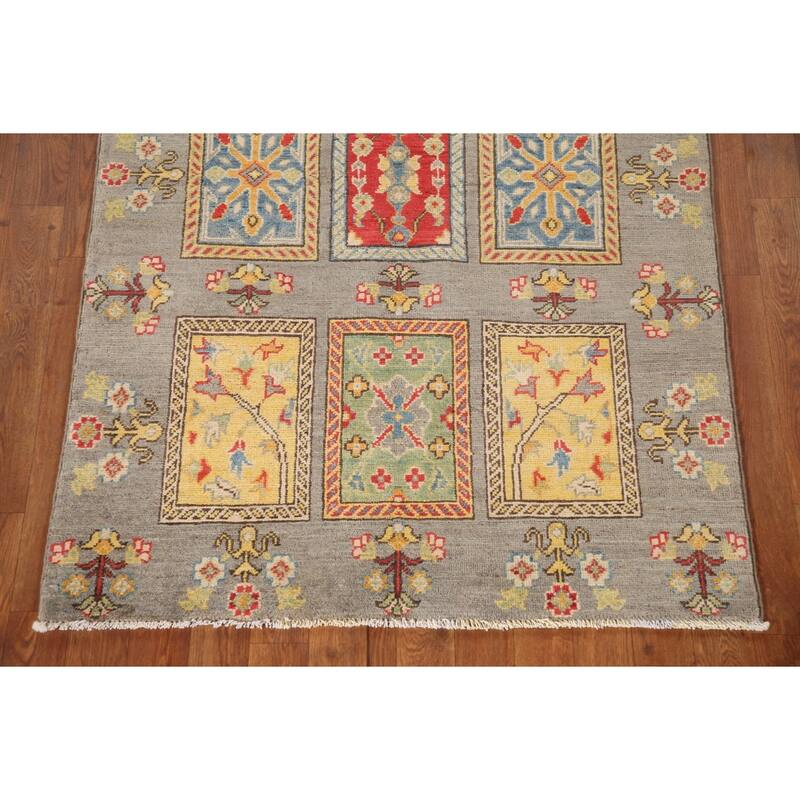 Kazak Oriental Accent Rug Hand-Knotted Geometric Wool Carpet - 3'5"x 5'0"