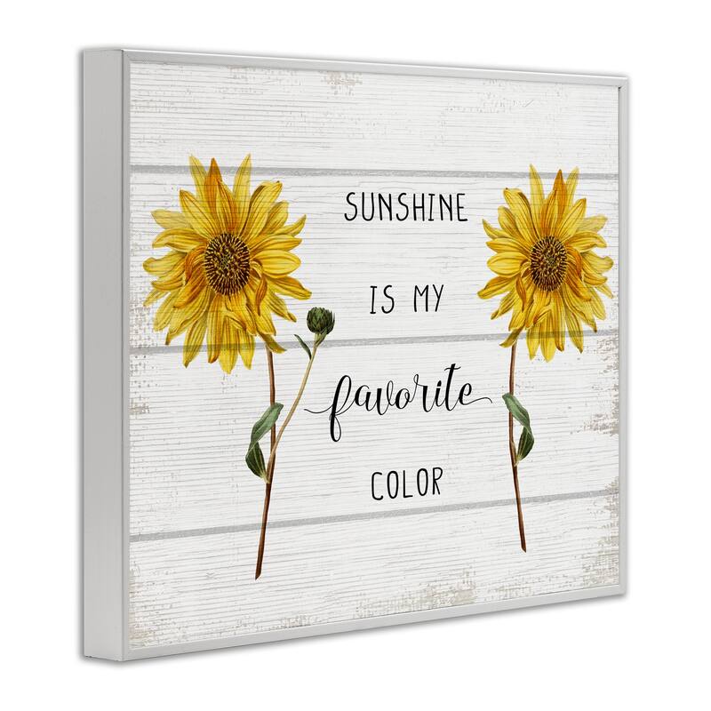 Stupell Sunshine is My Favorite Color with Sunflower Accents Framed Giclee Texturized Art by Daphne Polselli