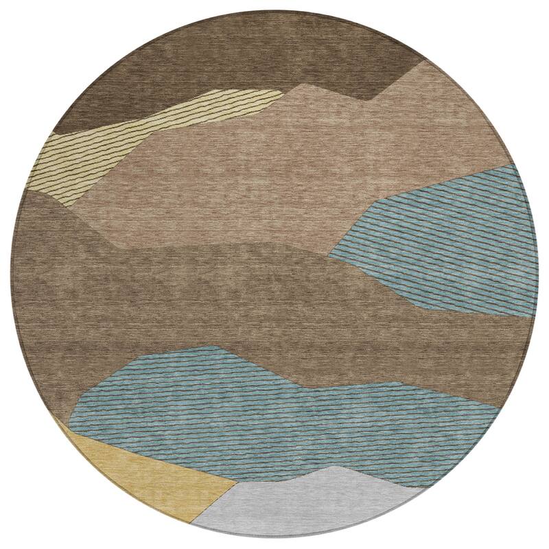 Machine Washable Indoor/ Outdoor Modern Dacono Chantille Rug