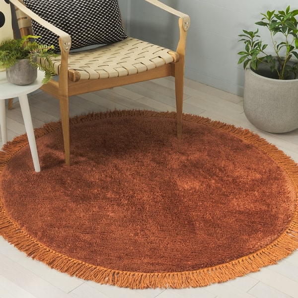 SAFAVIEH Handmade Vermont Luong Rug - Gold - 3' Round