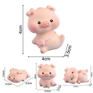 Cartoon Pig Figurine AntiFade Resin Micro Landscape Pig Statue