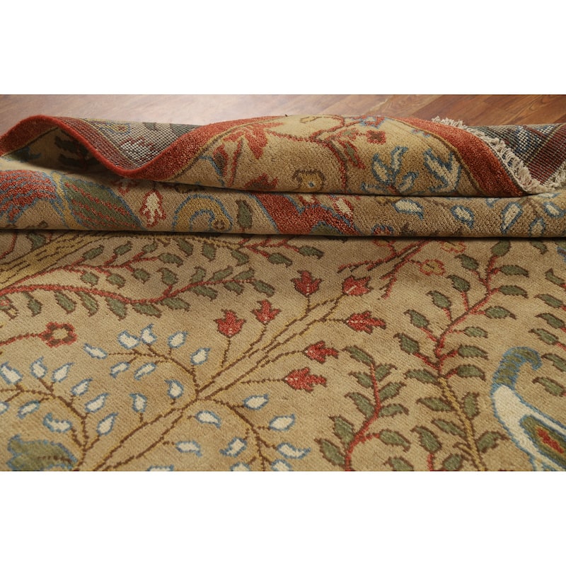 Light Brown Animals Ziegler Oriental Area Rug Hand-Knotted Wool Carpet - 7'9" x 9'8"