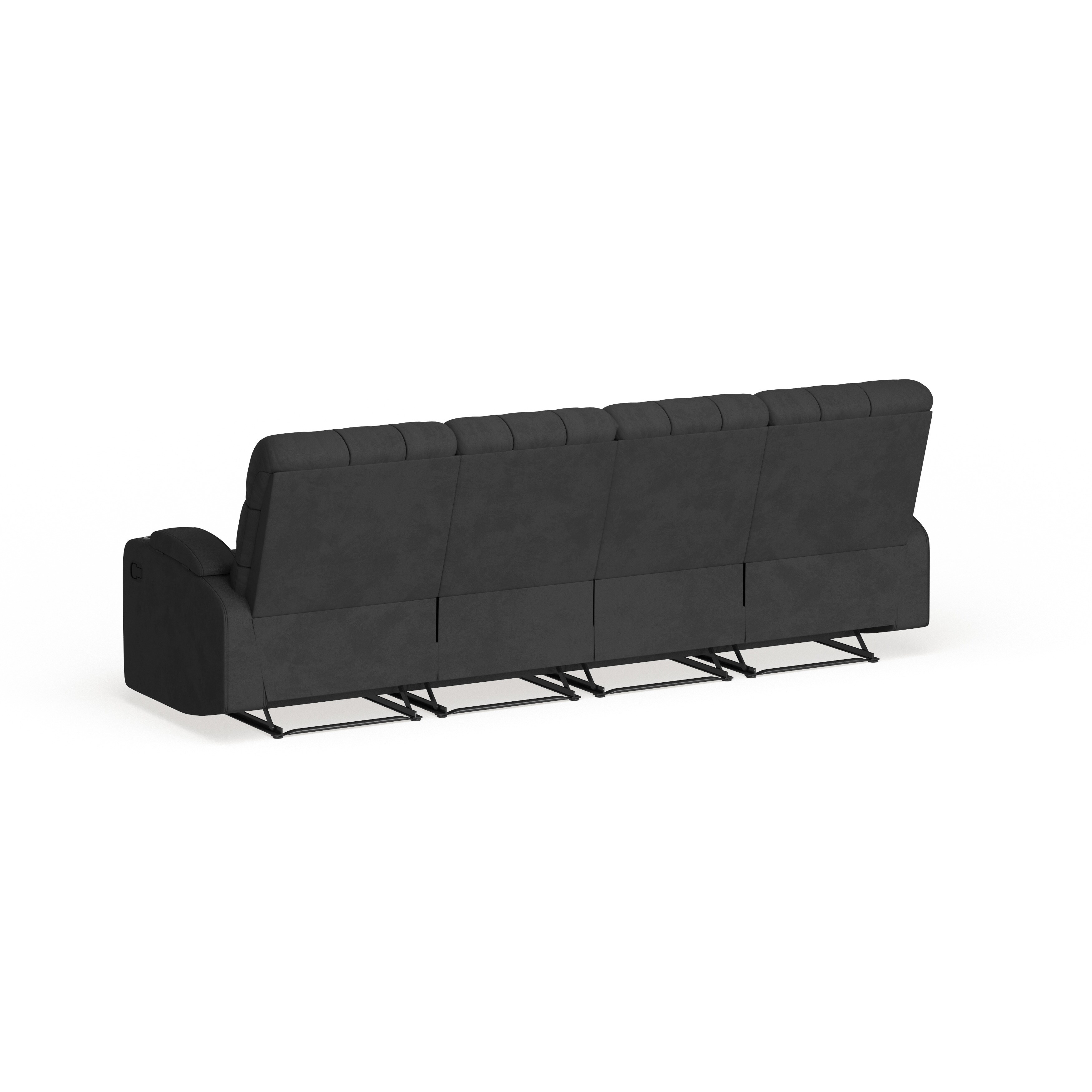 Shop Copper Grove Black Microfiber Reclining Sofa With Storage 4