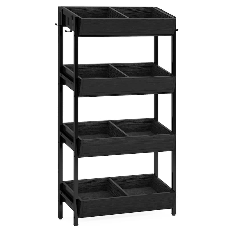 4-Tier Vegetable and Fruit Storage Retail Display Rack Stand